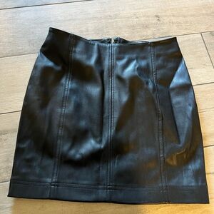 Black Faux Leather Mini Skirt - Brand Unspecified